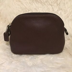Vintage Coach Brown Cosmetic Bag Pouch Case